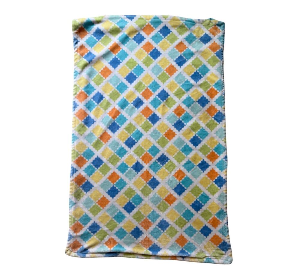 Little Miracles Costco Diamond Blue Green Yellow Baby Blanket Lovey *READ*